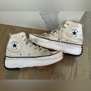 Converse Run Star  White High Top Platforms women’s size 5.5